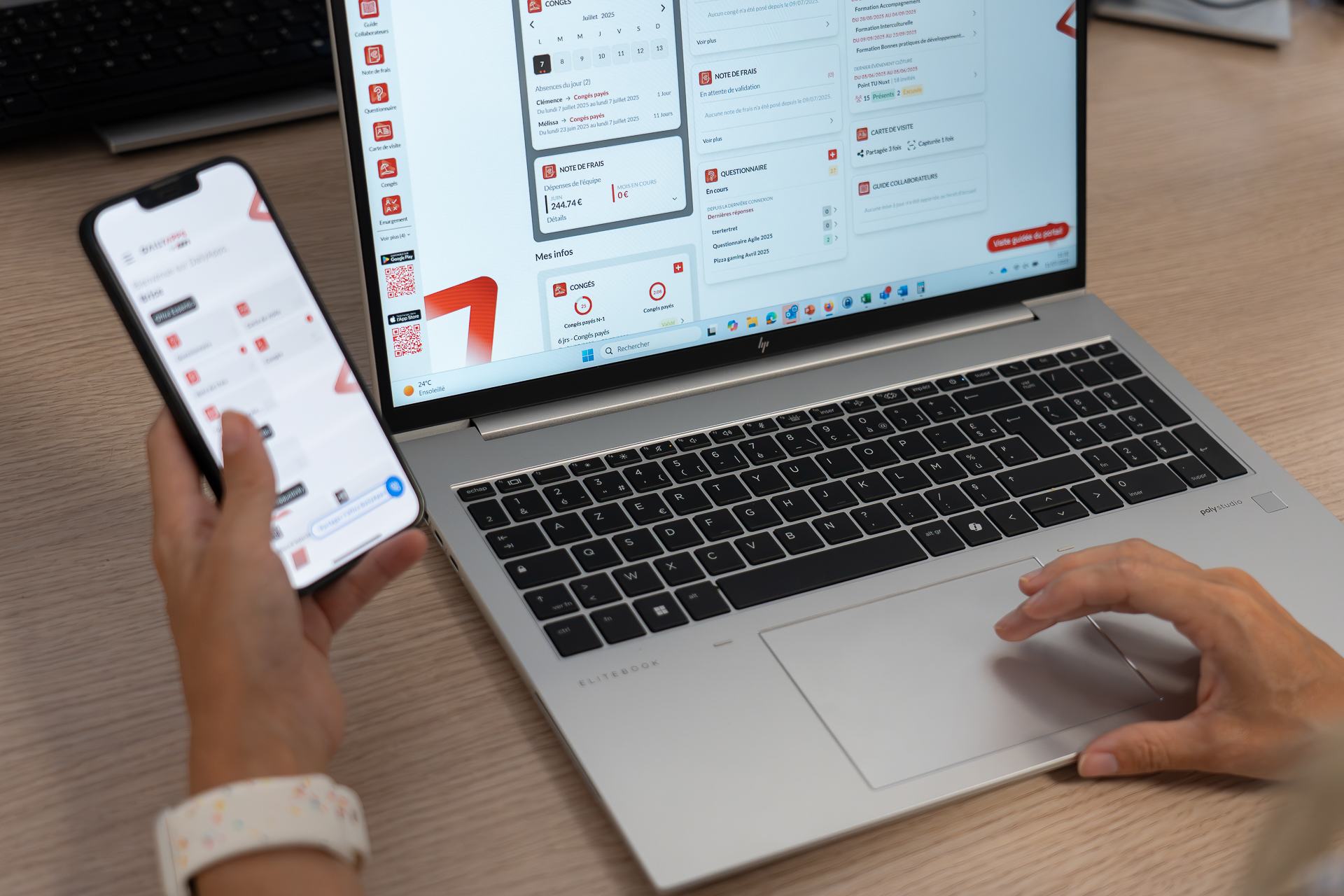 Application Déplacements professionnels DailyApps : ordinateur portable